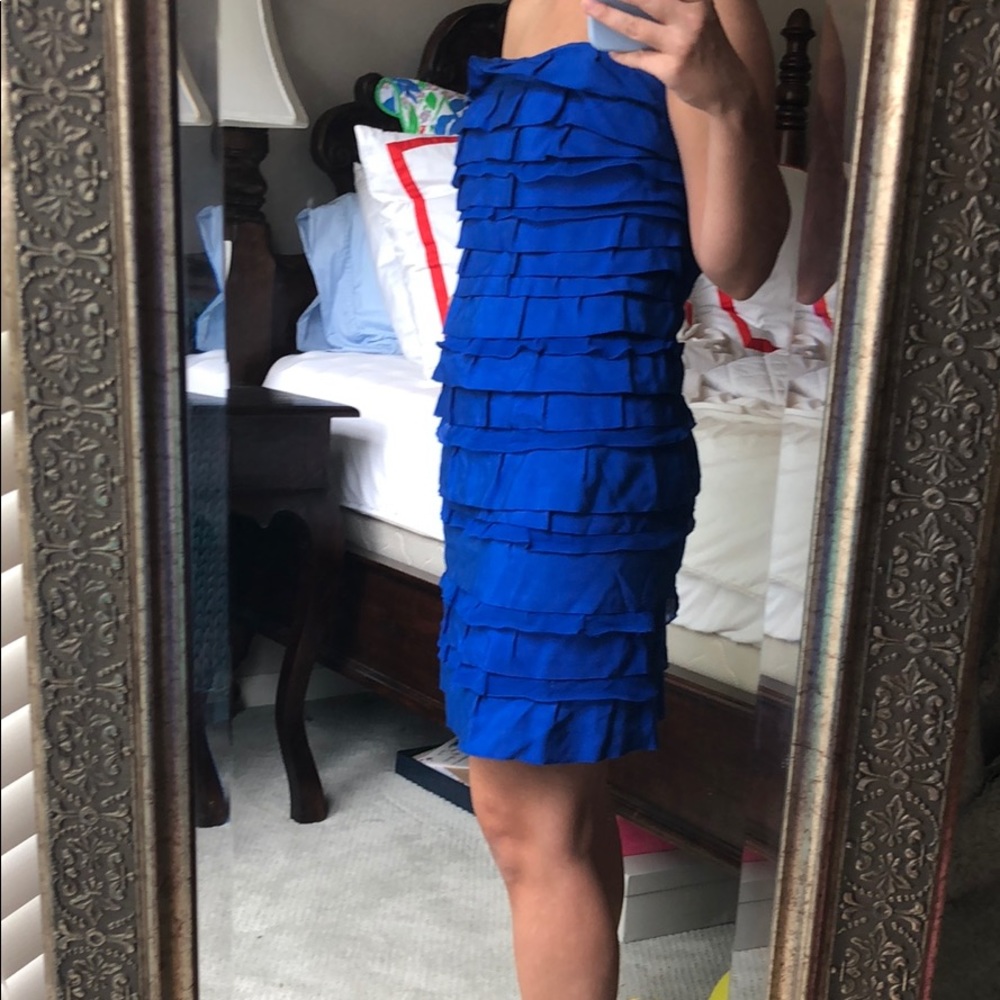 Strapless Blue Dress